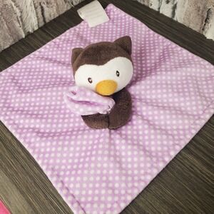 Little Miracles Owl Lovey Plush Baby Security Blanket‎ Purple Polka Dots